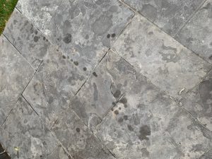 Oil stain cleaned from stone patio